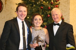 Rookie of the Year, Greg Broderick, Avril Allen and Chef d'Equipe of Team Ireland, Robert Splaine