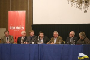 Afternoon Panel of Alan Wade,Richard Bourns,Andrew Bourns,Brendan Mc Ardle,Geoff Billington,lLiam Mogen and and Geseala Holstein at the 2016 equine hedge school 5/1/16 photo by Laurence dunne Jumpinaction.net